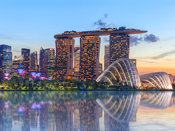 Singapore skyline at night